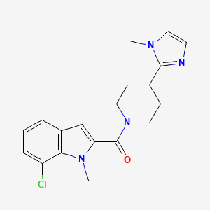 molecular formula C19H21ClN4O B5630366 7-chloro-1-methyl-2-{[4-(1-methyl-1H-imidazol-2-yl)-1-piperidinyl]carbonyl}-1H-indole 