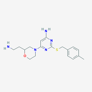 molecular formula C18H25N5OS B5630372 6-[2-(2-aminoethyl)-4-morpholinyl]-2-[(4-methylbenzyl)thio]-4-pyrimidinamine dihydrochloride 