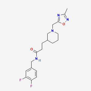 molecular formula C19H24F2N4O2 B5630385 N-(3,4-difluorobenzyl)-3-{1-[(3-methyl-1,2,4-oxadiazol-5-yl)methyl]piperidin-3-yl}propanamide 