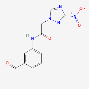 molecular formula C12H11N5O4 B5630393 N-(3-acetylphenyl)-2-(3-nitro-1H-1,2,4-triazol-1-yl)acetamide 