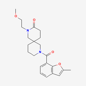 molecular formula C22H28N2O4 B5630400 2-(2-methoxyethyl)-8-[(2-methyl-1-benzofuran-7-yl)carbonyl]-2,8-diazaspiro[5.5]undecan-3-one 