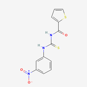 molecular formula C12H9N3O3S2 B5630413 N-{[(3-nitrophenyl)amino]carbonothioyl}-2-thiophenecarboxamide 