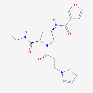 molecular formula C19H24N4O4 B5630419 (4S)-N-ethyl-4-(3-furoylamino)-1-[3-(1H-pyrrol-1-yl)propanoyl]-L-prolinamide 