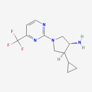 molecular formula C12H15F3N4 B5630422 (3R*,4S*)-4-cyclopropyl-1-[4-(trifluoromethyl)pyrimidin-2-yl]pyrrolidin-3-amine 