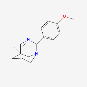 molecular formula C17H24N2O B5630429 2-(4-methoxyphenyl)-5,7-dimethyl-1,3-diazatricyclo[3.3.1.1~3,7~]decane 