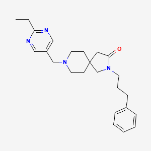 molecular formula C24H32N4O B5630431 8-[(2-ethylpyrimidin-5-yl)methyl]-2-(3-phenylpropyl)-2,8-diazaspiro[4.5]decan-3-one 