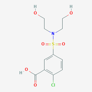 molecular formula C11H14ClNO6S B5630435 5-{[bis(2-hydroxyethyl)amino]sulfonyl}-2-chlorobenzoic acid 