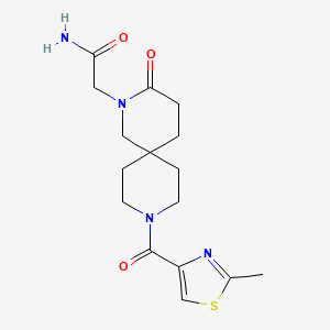 molecular formula C16H22N4O3S B5630438 2-{9-[(2-methyl-1,3-thiazol-4-yl)carbonyl]-3-oxo-2,9-diazaspiro[5.5]undec-2-yl}acetamide 