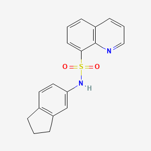 molecular formula C18H16N2O2S B5630455 N-(2,3-dihydro-1H-inden-5-yl)-8-quinolinesulfonamide 