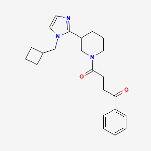 molecular formula C23H29N3O2 B5630470 4-{3-[1-(cyclobutylmethyl)-1H-imidazol-2-yl]piperidin-1-yl}-4-oxo-1-phenylbutan-1-one 