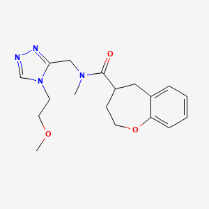 molecular formula C18H24N4O3 B5630491 N-{[4-(2-methoxyethyl)-4H-1,2,4-triazol-3-yl]methyl}-N-methyl-2,3,4,5-tetrahydro-1-benzoxepine-4-carboxamide 
