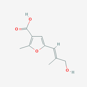 molecular formula C10H12O4 B5630492 5-(3-hydroxy-2-methyl-1-propen-1-yl)-2-methyl-3-furoic acid 
