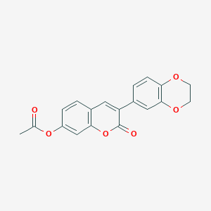 molecular formula C19H14O6 B5630509 3-(2,3-dihydro-1,4-benzodioxin-6-yl)-2-oxo-2H-chromen-7-yl acetate 