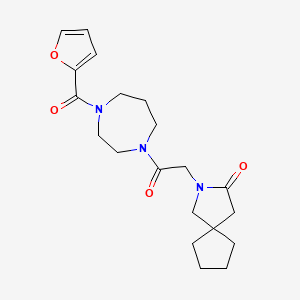 molecular formula C20H27N3O4 B5630518 2-{2-[4-(2-furoyl)-1,4-diazepan-1-yl]-2-oxoethyl}-2-azaspiro[4.4]nonan-3-one 
