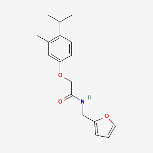molecular formula C17H21NO3 B5630522 N-(2-furylmethyl)-2-(4-isopropyl-3-methylphenoxy)acetamide 