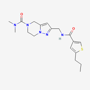 molecular formula C18H25N5O2S B5630568 N,N-dimethyl-2-({[(5-propyl-3-thienyl)carbonyl]amino}methyl)-6,7-dihydropyrazolo[1,5-a]pyrazine-5(4H)-carboxamide 