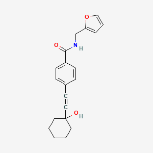 molecular formula C20H21NO3 B5630592 N-(2-furylmethyl)-4-[(1-hydroxycyclohexyl)ethynyl]benzamide 