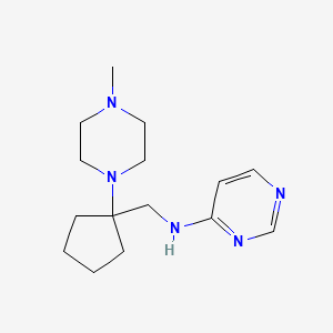 molecular formula C15H25N5 B5630596 N-{[1-(4-methylpiperazin-1-yl)cyclopentyl]methyl}pyrimidin-4-amine 