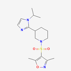 molecular formula C16H24N4O3S B5630611 1-[(3,5-dimethyl-4-isoxazolyl)sulfonyl]-3-(1-isopropyl-1H-imidazol-2-yl)piperidine 
