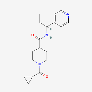 molecular formula C18H25N3O2 B5630618 1-(cyclopropylcarbonyl)-N-[1-(4-pyridinyl)propyl]-4-piperidinecarboxamide 