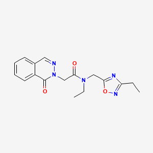 molecular formula C17H19N5O3 B5630626 N-ethyl-N-[(3-ethyl-1,2,4-oxadiazol-5-yl)methyl]-2-(1-oxophthalazin-2(1H)-yl)acetamide 