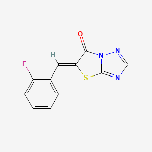 molecular formula C11H6FN3OS B5630627 5-(2-fluorobenzylidene)[1,3]thiazolo[3,2-b][1,2,4]triazol-6(5H)-one 