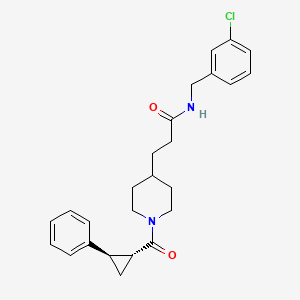 molecular formula C25H29ClN2O2 B5630632 N-(3-chlorobenzyl)-3-(1-{[(1R*,2R*)-2-phenylcyclopropyl]carbonyl}-4-piperidinyl)propanamide 