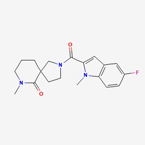 molecular formula C19H22FN3O2 B5630634 2-[(5-fluoro-1-methyl-1H-indol-2-yl)carbonyl]-7-methyl-2,7-diazaspiro[4.5]decan-6-one 