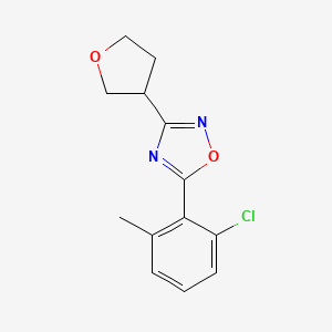 molecular formula C13H13ClN2O2 B5630669 5-(2-chloro-6-methylphenyl)-3-(tetrahydrofuran-3-yl)-1,2,4-oxadiazole 