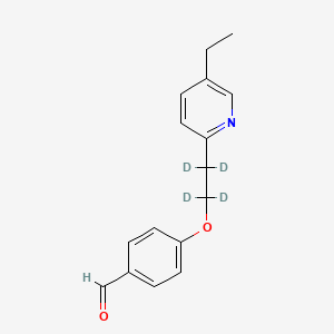 molecular formula C16H17NO2 B563068 4-[2-(5-乙基-2-吡啶基)-d4-乙氧基]苯甲醛 CAS No. 1189479-80-8