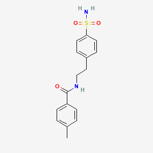 molecular formula C16H18N2O3S B5630691 N-{2-[4-(aminosulfonyl)phenyl]ethyl}-4-methylbenzamide 