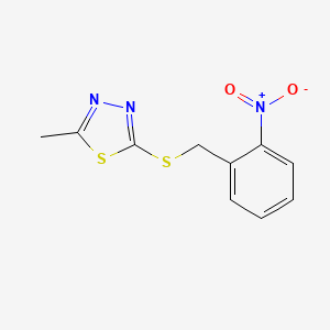 molecular formula C10H9N3O2S2 B5630713 2-methyl-5-[(2-nitrobenzyl)thio]-1,3,4-thiadiazole 