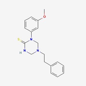 molecular formula C18H21N3OS B5630715 1-(3-methoxyphenyl)-5-(2-phenylethyl)-1,3,5-triazinane-2-thione 