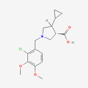 molecular formula C17H22ClNO4 B5630723 (3S*,4S*)-1-(2-chloro-3,4-dimethoxybenzyl)-4-cyclopropyl-3-pyrrolidinecarboxylic acid 