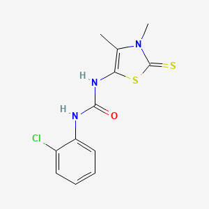 molecular formula C12H12ClN3OS2 B5630755 N-(2-chlorophenyl)-N'-(3,4-dimethyl-2-thioxo-2,3-dihydro-1,3-thiazol-5-yl)urea 