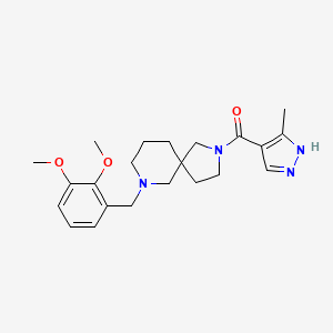 molecular formula C22H30N4O3 B5630771 7-(2,3-dimethoxybenzyl)-2-[(3-methyl-1H-pyrazol-4-yl)carbonyl]-2,7-diazaspiro[4.5]decane 
