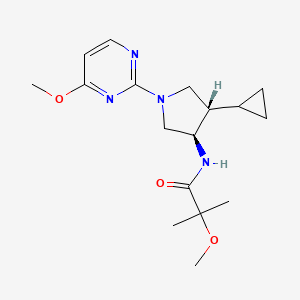 molecular formula C17H26N4O3 B5630772 N-[rel-(3R,4S)-4-cyclopropyl-1-(4-methoxy-2-pyrimidinyl)-3-pyrrolidinyl]-2-methoxy-2-methylpropanamide hydrochloride 