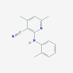 molecular formula C15H15N3 B5630783 4,6-dimethyl-2-[(2-methylphenyl)amino]nicotinonitrile 
