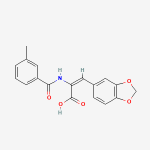 molecular formula C18H15NO5 B5630790 3-(1,3-benzodioxol-5-yl)-2-[(3-methylbenzoyl)amino]acrylic acid 