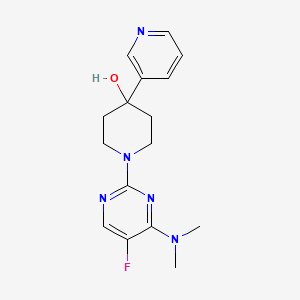molecular formula C16H20FN5O B5630794 1-[4-(dimethylamino)-5-fluoropyrimidin-2-yl]-4-pyridin-3-ylpiperidin-4-ol 
