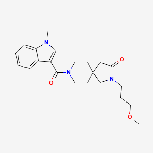 molecular formula C22H29N3O3 B5630800 2-(3-methoxypropyl)-8-[(1-methyl-1H-indol-3-yl)carbonyl]-2,8-diazaspiro[4.5]decan-3-one 