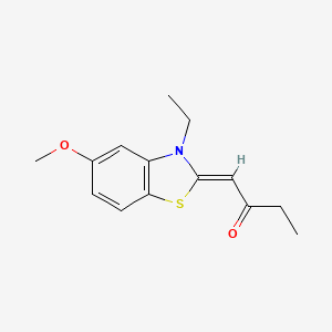 molecular formula C14H17NO2S B5630810 1-(3-ethyl-5-methoxy-1,3-benzothiazol-2(3H)-ylidene)-2-butanone 