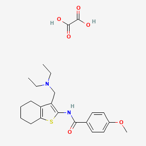 molecular formula C23H30N2O6S B5630827 N-{3-[(diethylamino)methyl]-4,5,6,7-tetrahydro-1-benzothien-2-yl}-4-methoxybenzamide oxalate 
