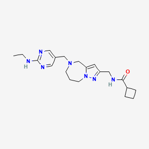 N-[(5-{[2-(ethylamino)pyrimidin-5-yl]methyl}-5,6,7,8-tetrahydro-4H-pyrazolo[1,5-a][1,4]diazepin-2-yl)methyl]cyclobutanecarboxamide