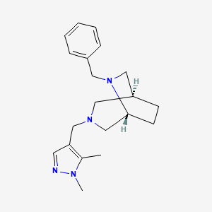 molecular formula C20H28N4 B5630867 (1S*,5R*)-6-benzyl-3-[(1,5-dimethyl-1H-pyrazol-4-yl)methyl]-3,6-diazabicyclo[3.2.2]nonane 