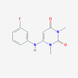 molecular formula C12H12FN3O2 B5630872 6-[(3-fluorophenyl)amino]-1,3-dimethyl-2,4(1H,3H)-pyrimidinedione 
