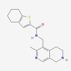molecular formula C19H23N3OS B5630877 N-[(3-methyl-5,6,7,8-tetrahydro-2,7-naphthyridin-4-yl)methyl]-4,5,6,7-tetrahydro-1-benzothiophene-2-carboxamide dihydrochloride 