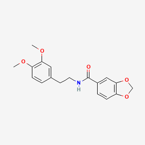 molecular formula C18H19NO5 B5630879 N-[2-(3,4-dimethoxyphenyl)ethyl]-1,3-benzodioxole-5-carboxamide 