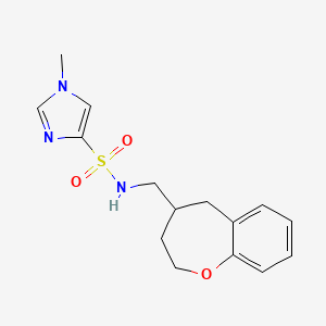 molecular formula C15H19N3O3S B5630886 1-methyl-N-(2,3,4,5-tetrahydro-1-benzoxepin-4-ylmethyl)-1H-imidazole-4-sulfonamide 