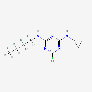 molecular formula C10H16ClN5 B563090 2-(n-丁基-d9-氨基)-4-氯-6-环丙基氨基-1,3,5-三嗪 CAS No. 1189997-37-2